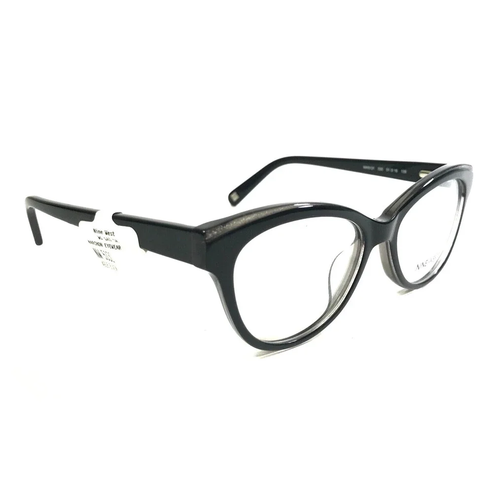 Nine West Eyeglasses Frame NW5131 030 Polished Black Gray Cat Eye 51-16-135